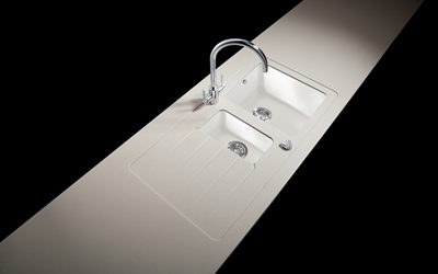 1.5 Bowl White Acrylic Sink duo acrylic